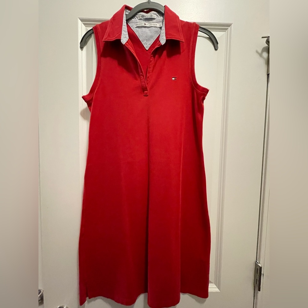 Tommy Hilfiger Red Sleeveless Polo Dress